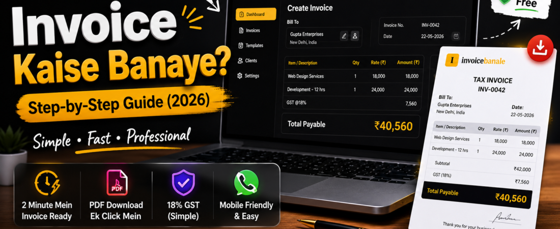 Invoice Kaise Banaye? Step-by-Step Guide (2026)